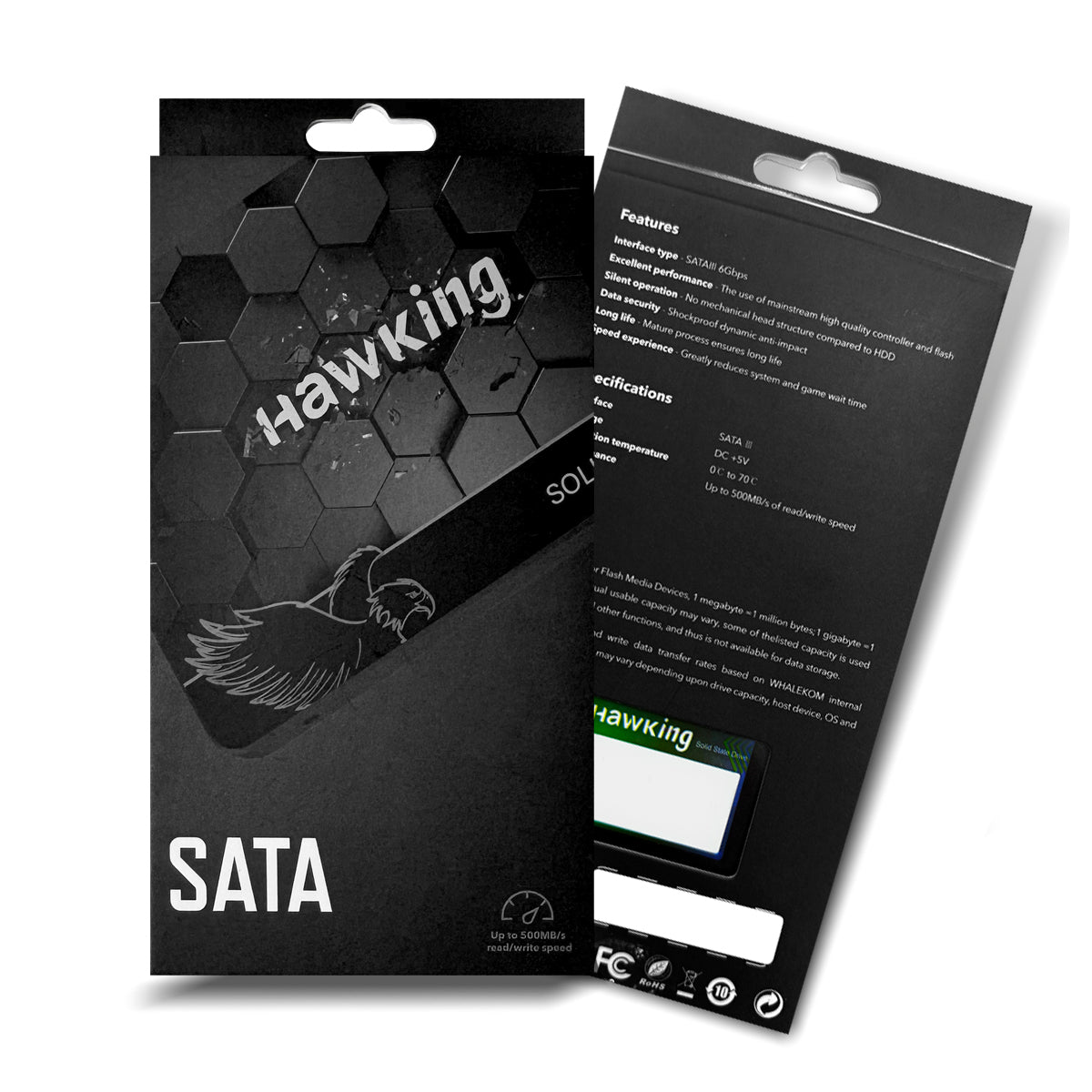 SSD SATA 2.5” Hawking 480GB Leitura 500MBs Gravação 450MBs